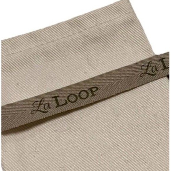 LA LOOP AUTHENTIC EYEWEAR POUCH ONLY Eyeglasses Glasses  Canvas Logo Tie New - Picture 5 of 5